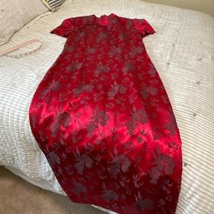 Donna Morgan Asian Inspired Mandarin Collar  Long Dress 14